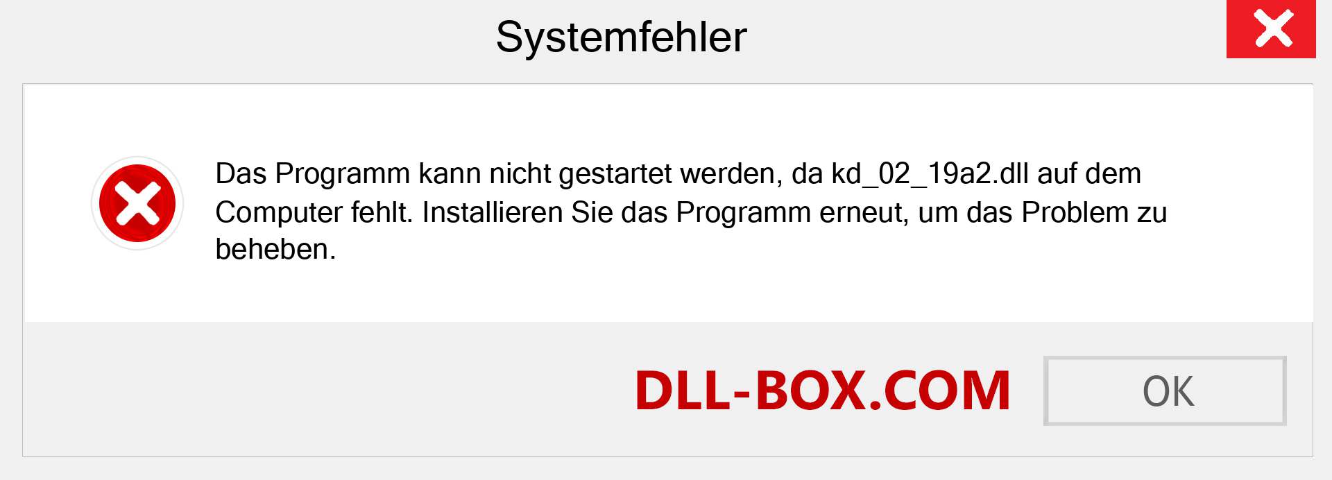 kd_02_19a2.dll-Datei fehlt?. Download für Windows 7, 8, 10 - Fix kd_02_19a2 dll Missing Error unter Windows, Fotos, Bildern