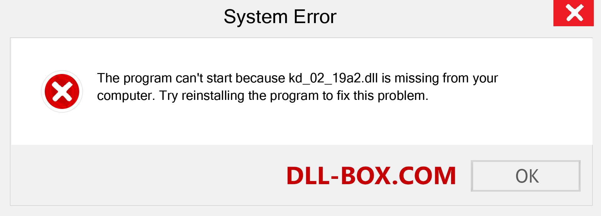  kd_02_19a2.dll file is missing?. Download for Windows 7, 8, 10 - Fix  kd_02_19a2 dll Missing Error on Windows, photos, images